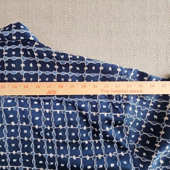 VTG 90s Pelle Pelle Marc Buchanan Men's Shirt 3XL Geometric Print Button-Up Blue - Picture 13 of 14